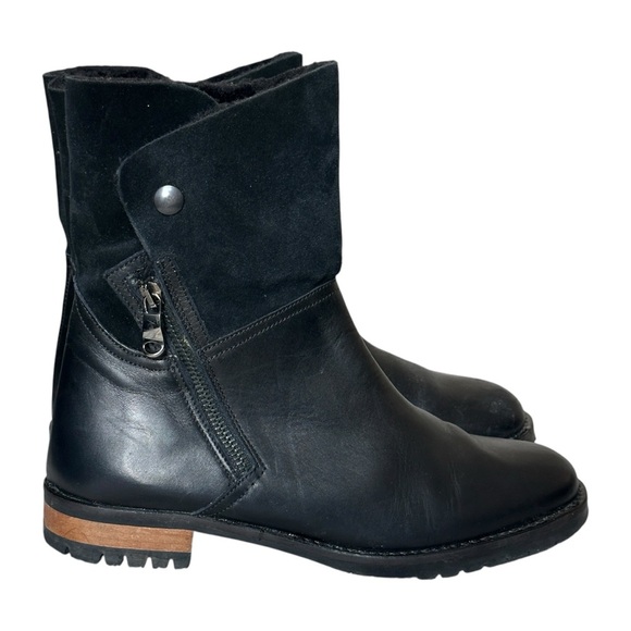 Fabianelli Shoes - Fabianelli Italian Leather Ankle Boot Faux Shearling Black Women’s 40IT/9.5US